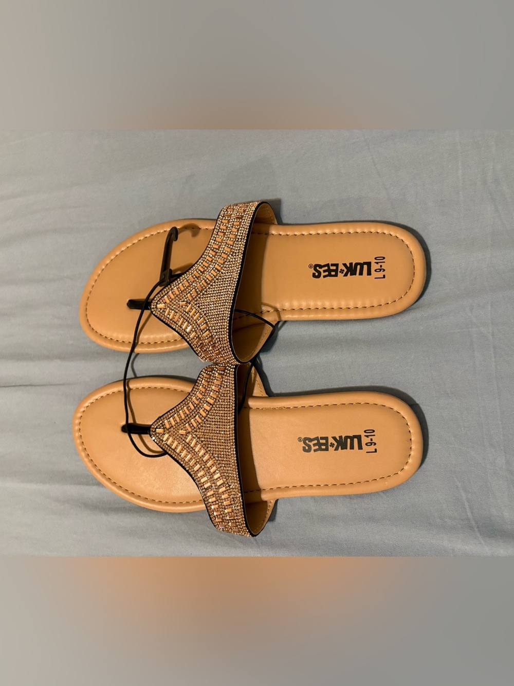 Luk-Ees Rhinestone Slide Sandals